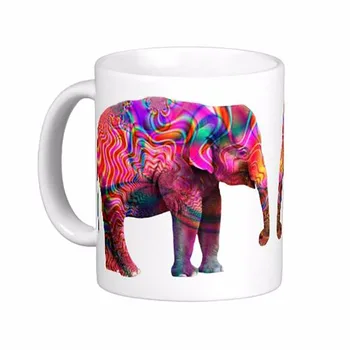 Trippy Hippie Elefant Alb de Înaltă Calitate Cani de Cafea Cana de Ceai Personaliza Cadoul Prin LVSURE Cana de Ceramica de Călătorie Cani de Cafea