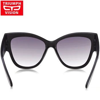TRIUMFUL VIZIUNE Lemn OCHI de Pisica ochelari de Soare Femei Gradient de Lentile UV400 Nuante Supradimensionat Ochelari de Soare Negru de sex Feminin Oculos de Brand Nou