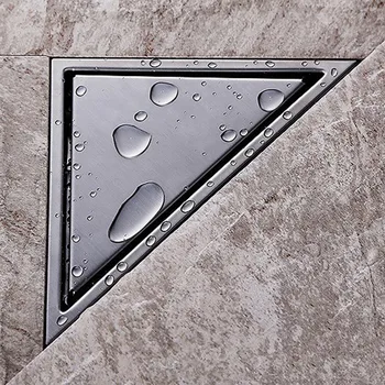 Triunghiul de Colț din Oțel Inoxidabil Periat Podea Scurgere Duș WETROOM SCURGERE de PODEA