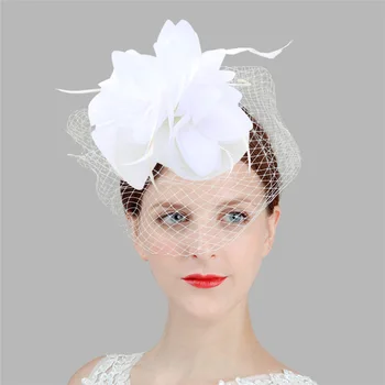 U7 Păr Accesorii Femei, Bijuterii Stil European Voal, Pene Fascinator Negru Petrecere De Nunta Pălărie Mireasa Pălării F302