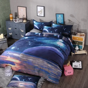 Uimitor de Cald Galaxy 3D Set de lenjerie de Pat de Aproape de Galaxy Realiza Visul Tău mai Ușor Quilt Capac Set pat Queen-size cu lenjerie de pat