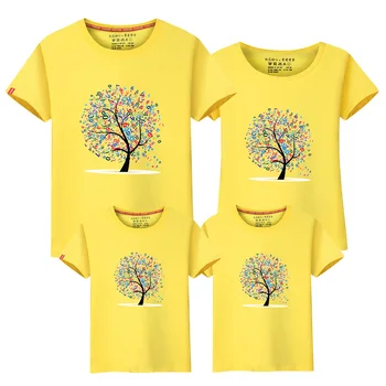 Uite de familie Desene animate Copacul Tricouri Mama si Fiica Haine Imbracaminte Tricouri Camuflaj Tatăl, Fiul de Familie Haine de Potrivire Haine