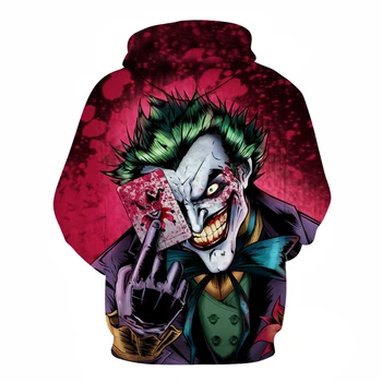Unisex Hanorace Jachete 3D Joker Poker Tipărite Amuzant Hanorac Hip HOP Noutate Streetwear Capișon Jachete de Toamna Barbati Treninguri