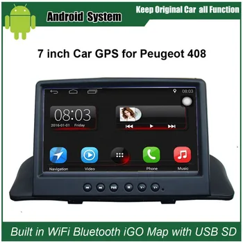 Upgrade Masina Original Radio Player Costum pentru Peugeot 408 Auto Video Player WiFi încorporat Navigare GPS Bluetooth
