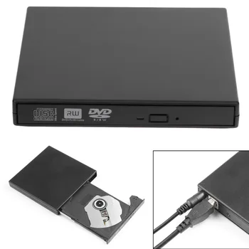 VAKIND Negru de Mare Viteză USB 2.0 Extern de CD-RW/DVD-RW Arzător Disk Cu USB de Date/Cablu de Alimentare Pentru PC, Mac, Laptop, Netbook