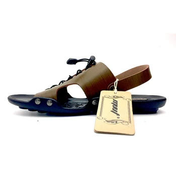Vara Barbati Sandale Vintage din Piele cu Toc Plat Masiv de Plajă, Sandale Gladiator de sex masculin Papuci flip-flops Pantofi de Vara