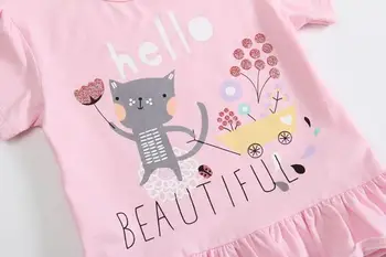 Vara fetita topuri teuri,imprimate desene animate drăguț girafa ,bumbac copii T shirt,Nou stil de îmbrăcăminte (1-6 ani)