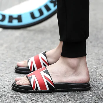 Vara papuci de plaja barbati pantofi zapatos hombre pantufas de pelucia brand Union Jack sandale barbati designer de moda Diapozitive ciabatte