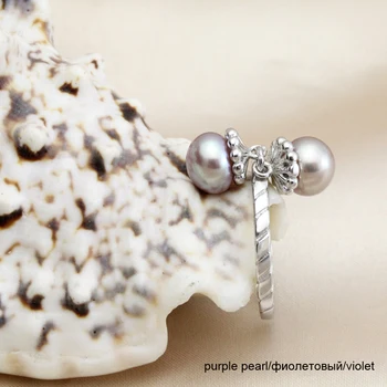 Vintage naturale de apă dulce pearl inel 925 de bijuterii de argint pentru femei,dublu pearl inel de bijuterii fine de înaltă calitate fată cadouri