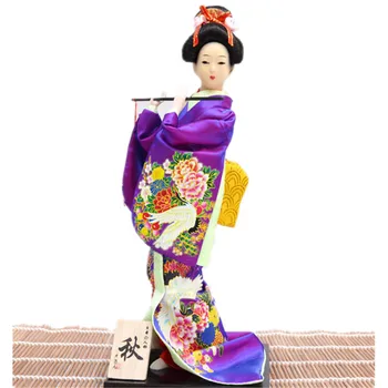 Violet Frumos Kimono Geisha Miniaturi Păpuși Decor Acasă Meșteșuguri Antice cultura Japoneză Geisha Figurine