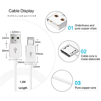 VOTHOON Original Încărcare Rapidă Cablu de 1,5 M 2A Micro USB3.0 Cablu Pentru Samsung Galaxy S7,S6 edge,NOTE4(BCE-DU4EWE)