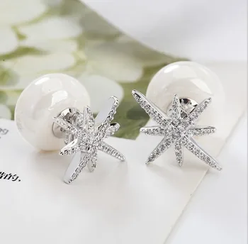 VÂNZAREA argint 925 Europa Pene de Cristal de la Swarovski noua moda creative cz Femeie tassel Cercei fulgi de zăpadă hot de bijuterii