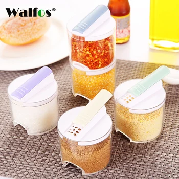 WALFOS 5pcs/Set Kithcne Creative Transparent Cutii Condimente Bucatarie Cylindra Spice Rack Condiment Sticle Piper Cutie