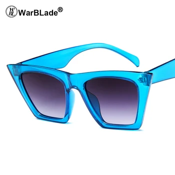 WarBLade 2018 Brand Retro Ochi de Pisică ochelari de Soare pentru Femei big flat top ochelari de soare de acetat de cer albastru negru cadru ochelari de soare 5154