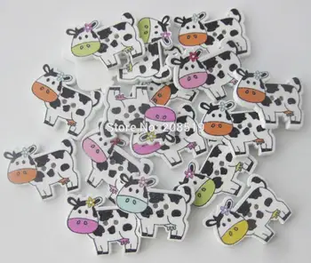 WBNGKL cutely copii butoane de vacă de lemn aleatoriu 150pcs consumabile de cusut