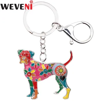 WEVENI Email Boxer Dog Cheie Lanț Cheie Inel de Suveniruri Bijuterii Pentru Femei Geantă de mână de Farmec Decor Aliaj Breloc Accesorii