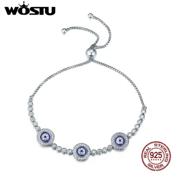 WOSTU Top de Vânzare de Brand de Lux, Argint 925 Samsara Ochi Brățară Pentru Femei, Bărbați Bijuterii Fine Cadou DXB002