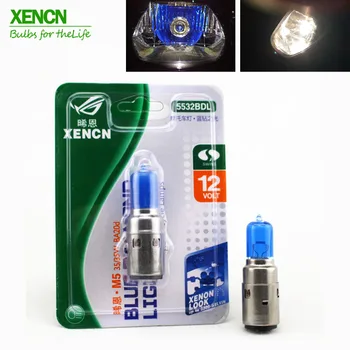 XENCN M5 BA20D 12V 35/35W Motocicleta Diamant Albastru Faruri Clare de Iluminat Lampa cu Halogen Becuri Auto