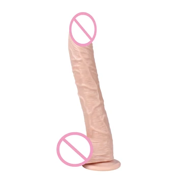 XING SE 13.2 inch Imens Cal Realist Dildo cu ventuza jucarii Sexuale pentru Femei Penisul Curbat de Silicon vibrator Mare Adulți de Sex produs