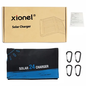 Xionel 24W Dual USB Încărcător Solar, PowerPort Solare cu Încărcare Rapidă Solare Geanta pentru iPhone pentru Samsung Telefon Mobil