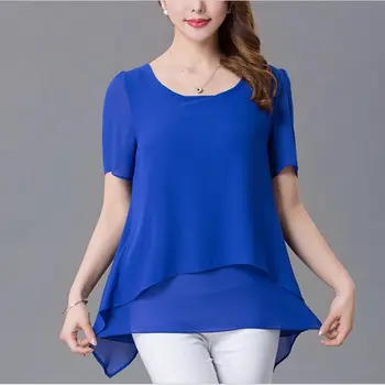 XL-5XL femei, Plus dimensiune bluze Noi Sosiri 2017 Vara topuri Fashion Casual șifon vrac bluze femei, plus dimensiune topuri AE2148