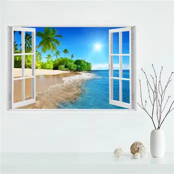 Y530L6 Personalizate natură, peisaj, plajă, mare, copac Panza Pictura Perete Mătase Poster pânză de imprimare DIY Material Poster F#3