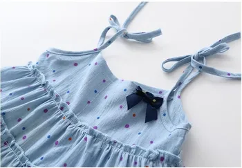Y60551621 2017 Vară De Moda Pentru Copii Fete Dress Dot Arc Suspendents Fata Rochie De Printesa Fete Haine Lolita Rochie Copil