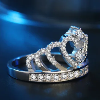 YINHED Vânzare Fierbinte Coroana Inel Reale Argint 925 Inel de Logodnă Încrustat AAA Zircon CZ Diamant Inel de Nunta pentru Femei ZR356