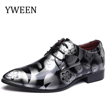 YWEEN Brand de Lux pentru Bărbați Subliniat Toe Pantofi Rochie din Piele Cu Moda Nunta Mire Pantofi Oxford EUR 38-50