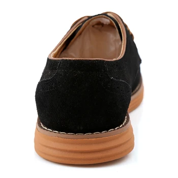 YWEEN Casual Pantofi Plat Pentru Barbati Primavara Toamna Dantela-Up Stil de Moda de Top de piele de Căprioară Pantofi Brogue de Mari Dimensiuni