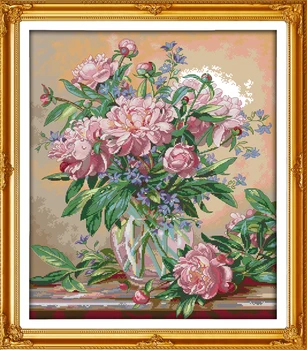Zambilele vaza de flori decor pictura numărat imprimate pe panza DMC chineză cruciulițe kituri 11CT 14CT lucru manual Set broderie