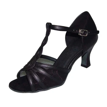 Zapatos De Baile Kaki Alb Argintiu Negru Material de Sus din Satin Cu Ochiuri Inaltime Toc 7cm Pantofi de Dans Femeie latină NL065