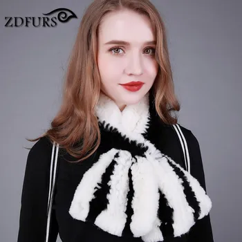 ZDFURS *Coreea stil Nou blana de iepure rex esarfa Femei Reale Naturala Blana de Iepure Eșarfe doamna eșarfe cald real eșarfă de blană pentru femei