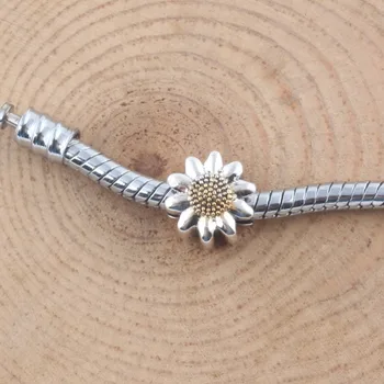 ZMZY Vintage Argint 925 Farmecul Margele de Floarea-soarelui se Potrivește Pandora Brățară DIY Face Bijuterii Femei