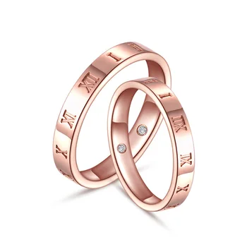 ZOCAI Brand nou dragostea de timp 18K rose aur 0.01 CT diamant certificat cuplu de nunta inel gratuit grava