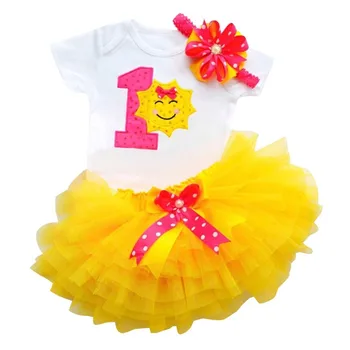 Îmbrăcăminte pentru copii Seturi de Nou-născut Sunshine Primul 1 Ziua Rochie de Haine pentru Sugari, costume Petrecere Tutu Balet Pufoase, Haine pentru Copii Pentru Fete
