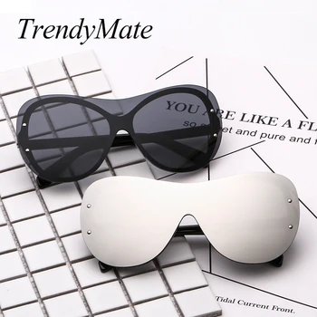 În formă de ochelari de Soare pentru Femei Brand 2018 Noul Cadru Ochelari de Soare de sex Feminin Supradimensionat Oculos Bărbați Nuante Unisex Ochelari de UV400 1262T