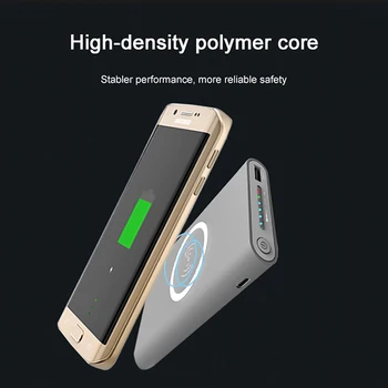 Încărcător Wireless Qi 8000mAh Poverbank 2-în-1 Mobile Phone Pad de Încărcare Baterie Reîncărcabilă Port USB pentru IPhone Samsung