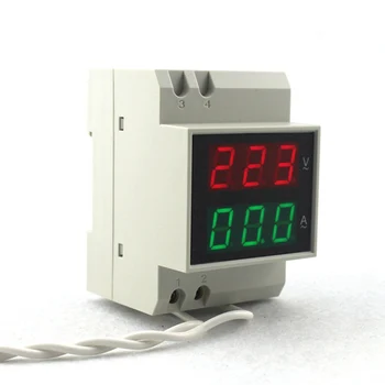 ȘINĂ DIN Digital AC Voltmetru Ampermetru AC80-300V 450V Roșu Led-ul Verde AC110V 220V 100A Detector de Tensiune de Curent Metru Tester