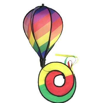 1 buc Rainbow Stripe Moriști Balon cu Aer Cald Wind Spinner în aer liber Jucărie pentru Copii