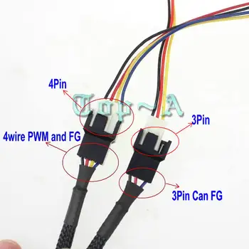 1 Bucată Gdstime 12 inch 300mm 4Pin 4 Pin + 3 Pin FG WPM Cablu de Alimentare Adaptor de Fanii PC Sârmă 4P Transfer
