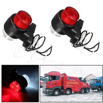 1 Pereche 10-30V 8 LED Rosu & Alb de poziție Laterale Lampa de Lumina pentru Camion Remorcă Camion Caravan