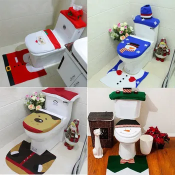 1 Set Decoratiuni de Craciun pentru Casa Baie Capac Scaun de Toaletă de Hârtie Covor Natal Ornamente de Crăciun, Moș Crăciun, de Anul Nou Decor