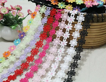 10 metri de 2,5 cm culori Solubile flori Brodate daisy lace trim panglică ambarcațiuni pentru DIY-NL