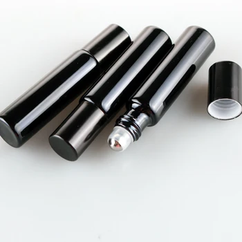 100 Buc/Lot 10 ML de unică folosință Negru UV Sticlă Sticlă de Parfum Cu Rola Pe Gol Ulei Esențial Flacon Pentru Traveler