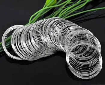 1000 de Bucle de Argint Ton de Memorie ștrasuri din Mărgele de Sârmă Pentru Bratari Bijuterii a Face Constatări Farmece 50-55mm