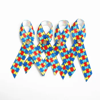 1000pcs Conștientizării Autismului broșă Piesă de Puzzle Multi Panglică Colorată Transport Gratuit