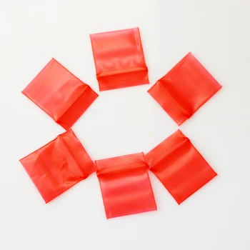 100BUC 3x4CM de Blocare Zip Pungi Roșu Poli Sac de Plastic Resigilabil Mici Punguțe Cadou Bomboane Ambalare Saci