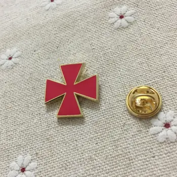 100buc en-Gros Gratuit Zidari Francmasoneria email rosu brosa și ace Insigna Cavalerii Templieri crucea de malta masonice insigne pin rever