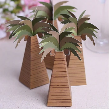 100buc/lot DIY favoruri de Partid hârtie cutie cadou cutie pliantă palmieri decor nunta depozitare cutii de bomboane cadou de nunta pentru oaspeții